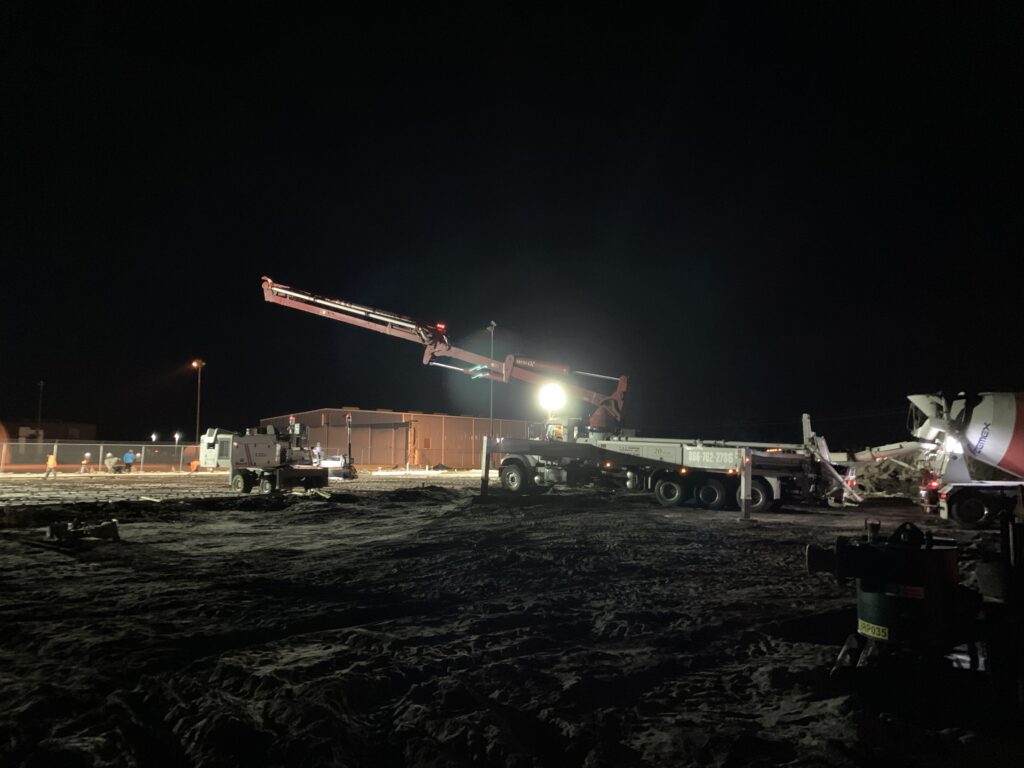 Hangar Construction at Night
