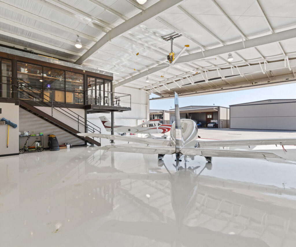 Luxury custom airplane hangar