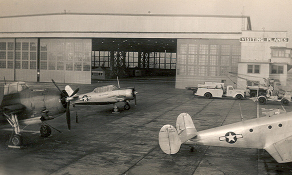 Historic WWII era airplane hangar